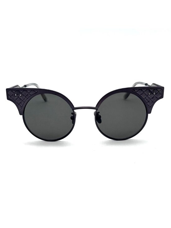 Bottega Veneta Sunglasses BV0113S 001 Charcoal Color Metal Cat Eye Frame & Lens main image 5
